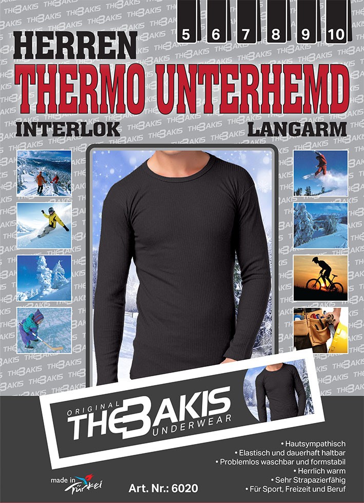 Herren Thermo Unterhemd , lang, Farbe anthrazit, Größe 5