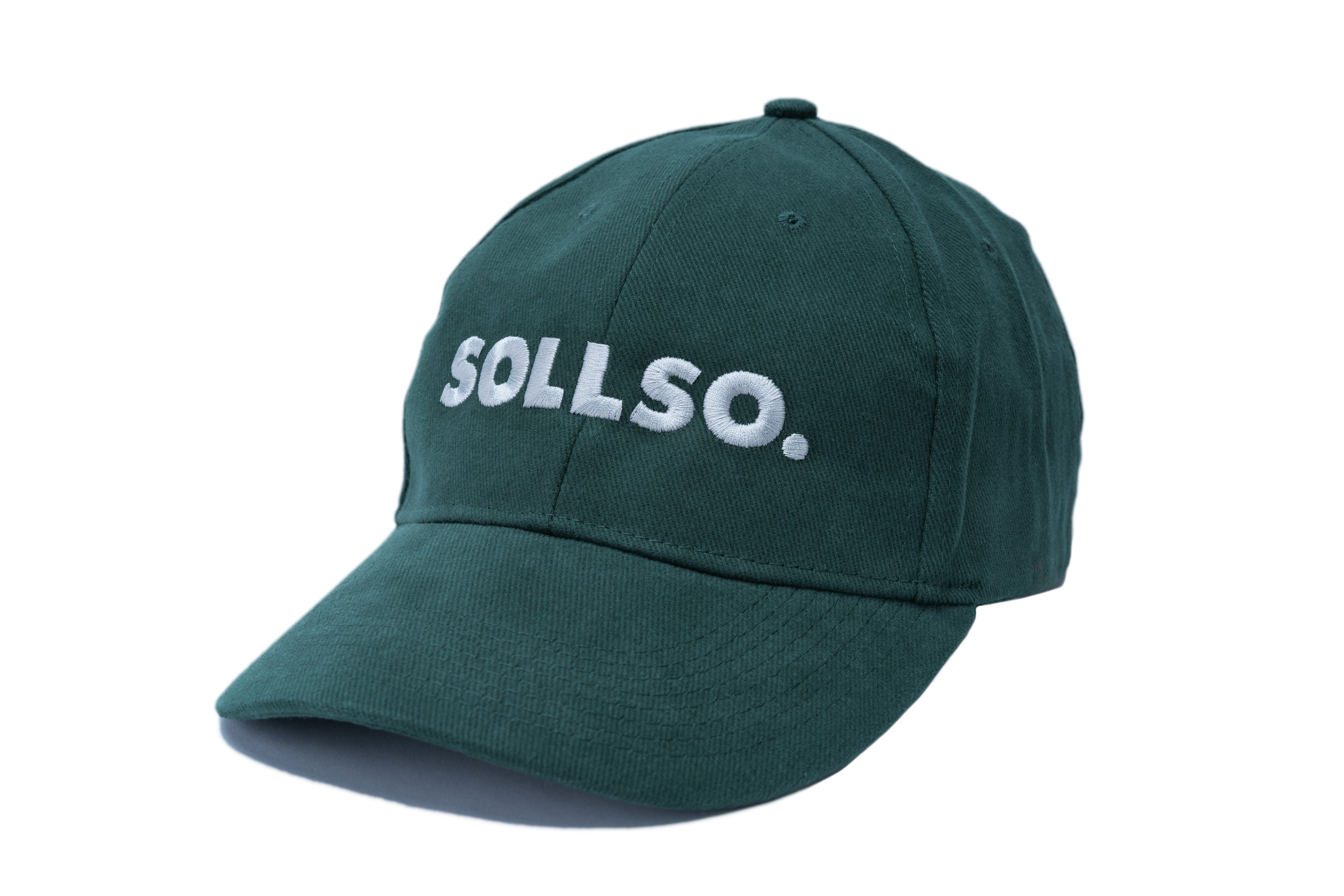 SOLLSO. 6 Panel Strong Front Raver Cap, Grün