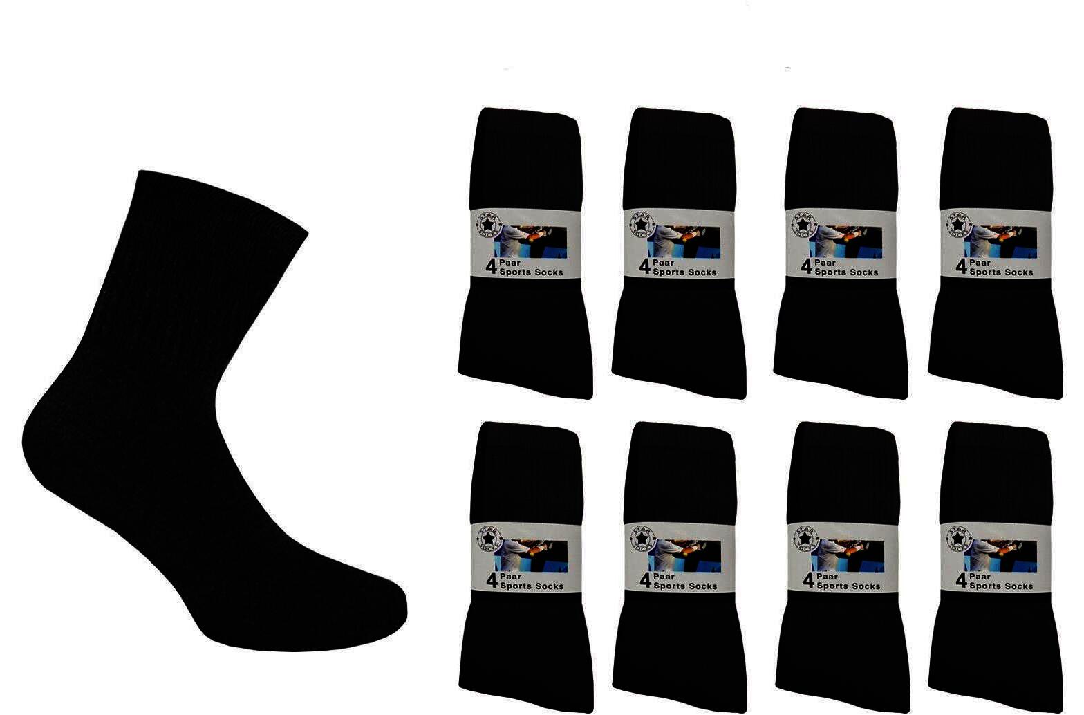 Tennissocken, Sportsocken 9035, Damen/Herren, schwarz, 2 x 8er-Pack, Gr.39-42
