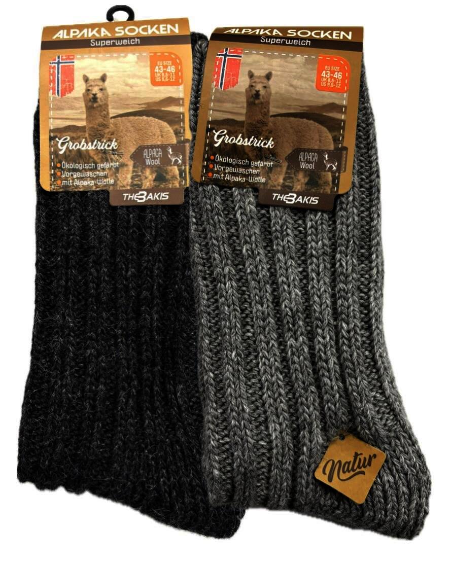 ALPAKA-Socken, Grau/Anthrazit, Art. 9018, 2er-Pack, Gr.43/46